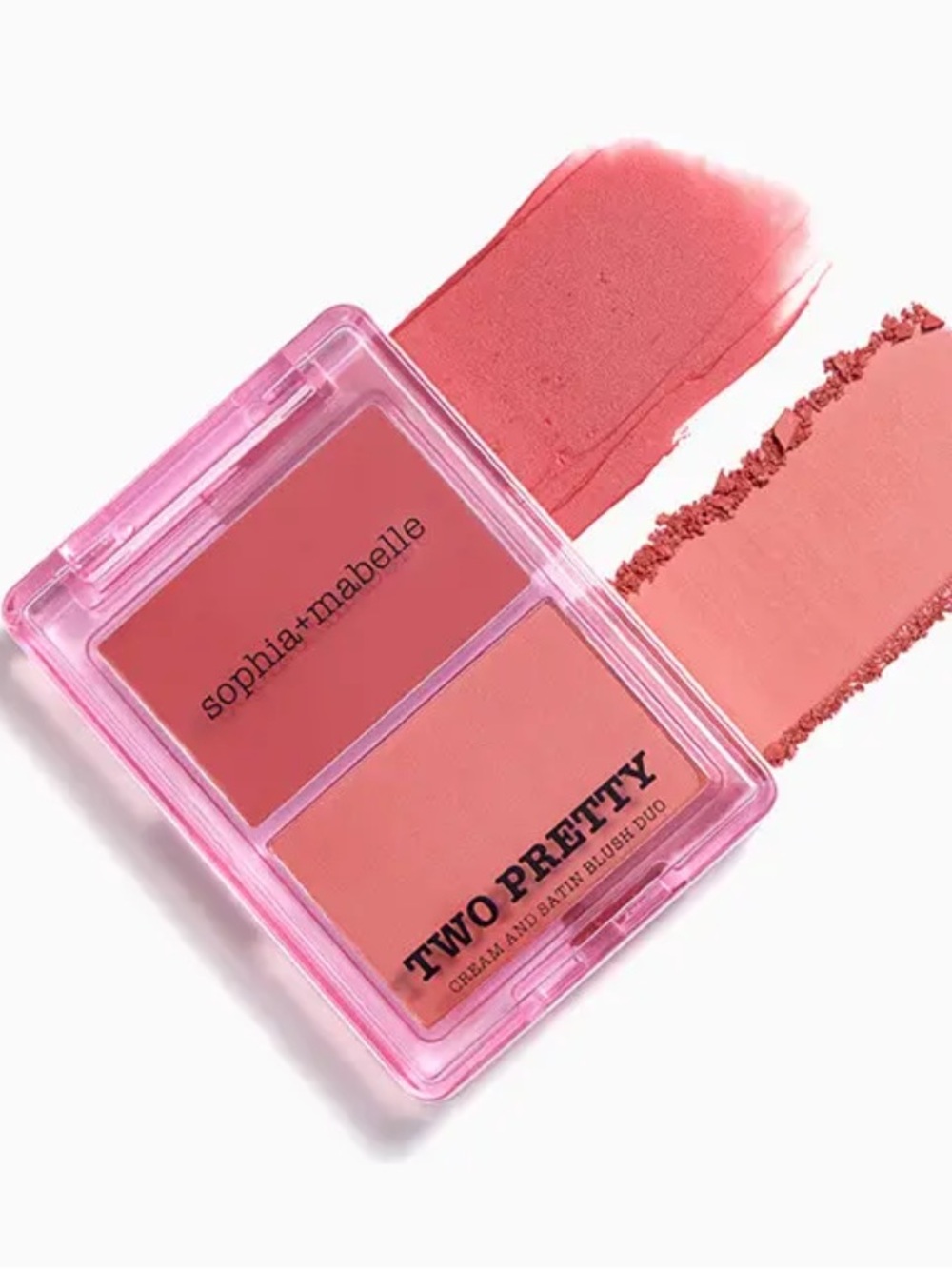 SOPHIA + MABELLE Two Pretty Cream and Satin Blush Duo in Strawberry Sorbet NEW